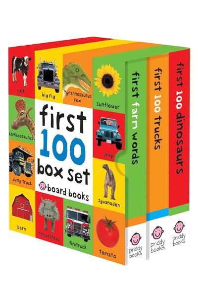 First 100 Box Set: First Farm Words / First 100 Trucks / First 100 Dinosaurs