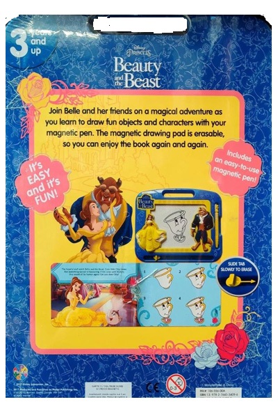 Disney Princess Beauty And The Beast Page Storybook & Magnetic Drawing Kit  NEW