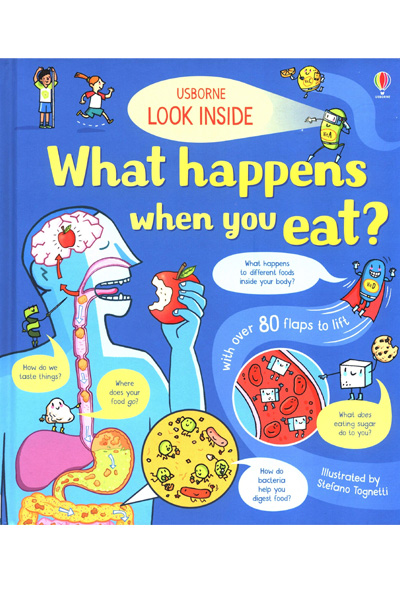 Usborne : Look Inside What Happens When You Eat? (Board Book)