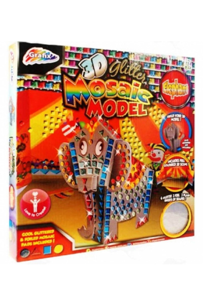 3D Glitter Mosaic Model: Elephant