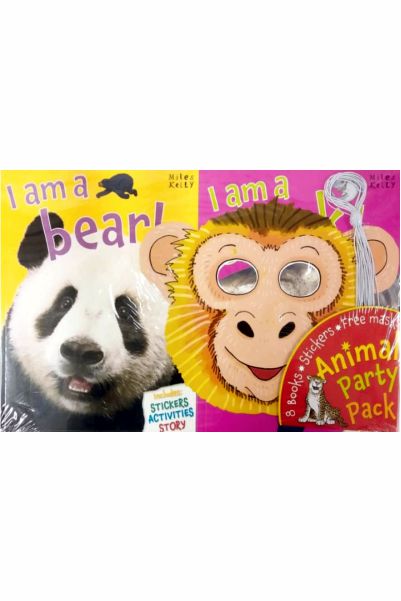 Animal Party Pack - Eight Fantastic Books Each With Colorful Stickers and Animal Masks. Perfect for Party Bags & Prizes