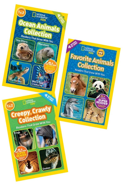 National Geographic Collection 3 Book Set : Favorite Animals Collection - Creepy Crawly Collection & Ocean Animals Collection
