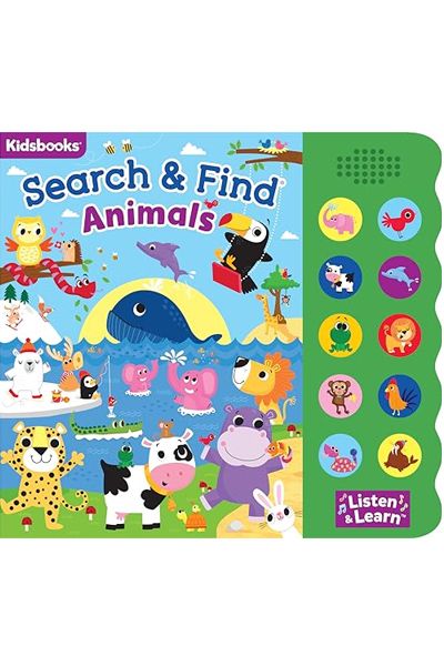 Search & Find: Animals Sound Book - With 10 Fun-to-Press Buttons (Board Book)