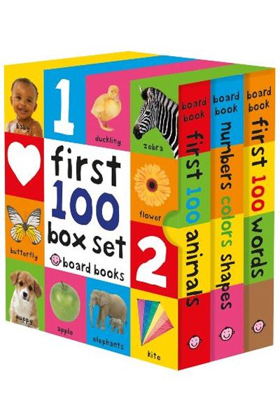 First 100 Board Book Box Set (Set of 3 Books)